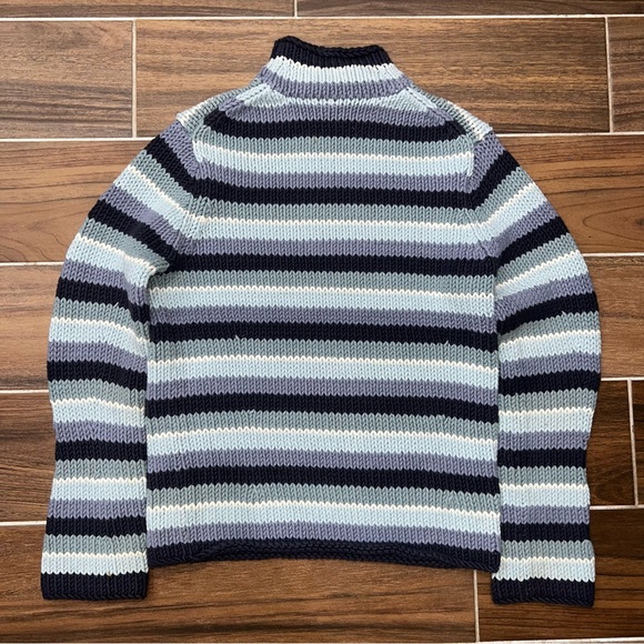 Y2K Gap horizontal striped roll neck knit sweater kidcore preppy multicolor - Picture 5 of 6